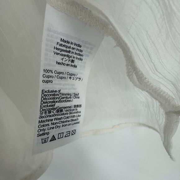 J. Crew Sheer Lace-Trim Button-Up Shirt Short Sleeve Ivory Size 0 NWT - Picture 11 of 12